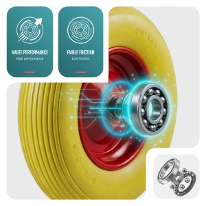 Roda pentru carucior VOUNOT 4.804.00-8, Pannensicher, Galben, 210 kg - Img 4