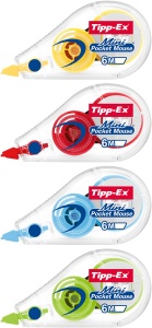 Rola corectoare Tipp-Ex Mini Pocket Mouse, 6m x 5mm, 3 bucati, culoare variata - Img 6