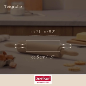 Rola de Teig Zenker din Buchenholz, 23 cm, Ergonomica, Bej - Img 4