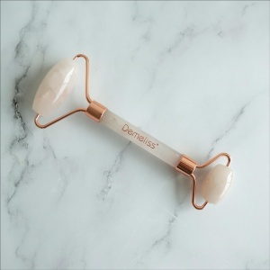 Roller de fata Demeliss Beauty din Rosenquarz, cu 2 aplicatoare, efect calmant - Img 3