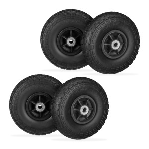 Roti pentru carucior Relaxdays 4X, din cauciuc, 150 kg, 260x85 mm, negre