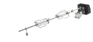Rotisor pentru Gratar ROSLE ALLFLAME, 6-Kant, 10 kg, Motor Electric, ArgintiuNegru