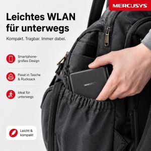 Router 4G LTE Mercusys MB113-4G, viteza 150 Mbits, porturi LAN 100 Mbps, portabil - Img 3