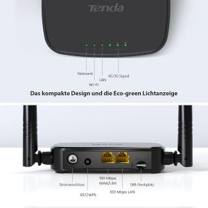 Router 4G Tenda 4G03 Pro, LTE, 150 Mbits, 300 Mbits WLAN - Img 2