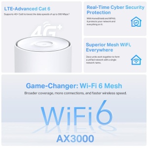 Router TP-Link Deco X50-4G, 4G LTE, WiFi 6, 300 Mbits, 3 Porturi Gigabit - Img 3