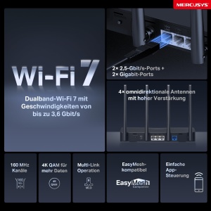 Router Wi-Fi Mercusys MR27BE, Dualband, 3.6 Gbps, 4 antene - Img 2