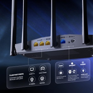 Router WiFi 6 Tenda RX2 Pro, Dualband, 1501 Mbits, 5 antene 6dBi, Negru - Img 2