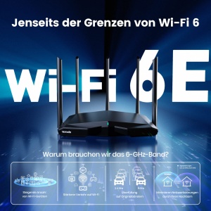 Router WiFi Tenda RX27 Pro, AX5700 Tri-Band, 5 antene, Negru - Img 2