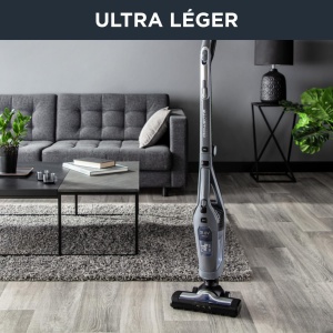 Rowenta RH6756 Dual Force 2-in-1 Aspirator fara fir | cu aspirator de mana integrat | Cap de aspiratie cu iluminare LED | foarte usor | Durata de viata a bateriei de 45 de minute | Gri - Img 5