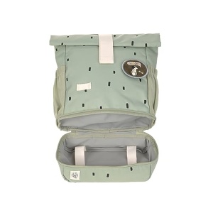 Rucsac pentru gradinita LASSIG Rucsac pentru copii Rolltop cu curea de piept hidrofug, 11 litri/Mini Rucsac Rolltop Happy Prints Olive - Img 4