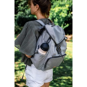 Rucsac pentru scutece Beaba Vancouver, capacitate 22 l, culoare gri deschis - Img 2
