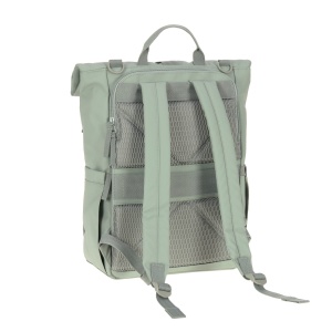 Rucsac pentru scutece pentru bebelusi LASSIG Rucsac pentru scutece Rucsac cu covoras de infasat, atasament pentru carucior, suport pentru sticle produs in mod durabil/GRE Rucsac Rolltop Up verde argintiu - Img 7