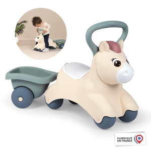 Rutscher pentru copii Smoby Little Smoby Pony cu anhanger, 12 luni, 54x27x40 cm - Img 2