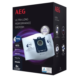 Sac aspirator AEG GR210SM Ultra Long Performance 8 buc Filtrare avansata Capacitate 5L Alb - Img 2