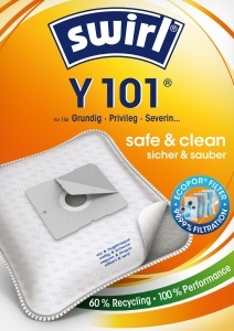 Sac de aspirator Swirl Y 101 EcoPor, 10 bucati, 99,99 filtrare, material reciclabil