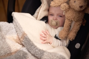 Sac de dormit pentru bebelusi Jollein Check Boucle Teddy, pentru scaun auto si carucior - Img 5