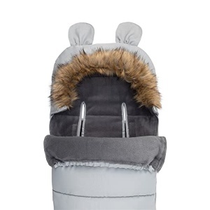 Sac de iarna MoMi 45x95 cm pentru carucior impermeabil cu gluga si captuseala calduroasa Gri - Img 6