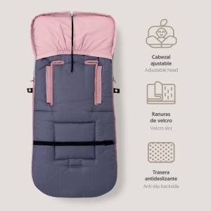Sac de iarna pentru carucior Interbaby, roz, material antialergic, impermeabil - Img 3