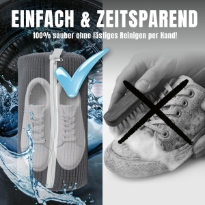 Sac de Spalat Pantofi CLEANmaxx, Gri, Reutilizabil, Cu Fermuar - Img 2