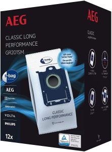 Sac pentru aspirator AEG GR201SM, 12 bucati, performanta ridicata, filtrare optima, alb
