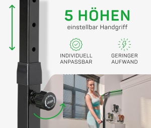 Salta Fitness - o128cm - Trambulina de interior - Maner reglabil pe inaltime in 5 directii - Suspensie elastica/bungee, Constructie solida - Hexagonala - Capacitate de incarcare de 110 kg - Verde - Img 6