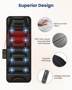 Saltea de Masaj COMFIER cu 10 Motoare de Vibratie, 5 Moduri si Functie de Incalzire - Img 5
