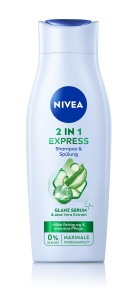 Sampon si Balsam 2in1 NIVEA, 400 ml, cu Aloe Vera si Ser de Stralucire - Img 1