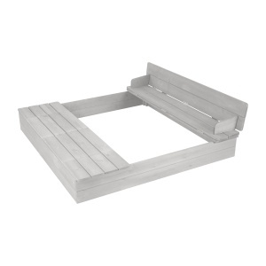 Sandkasten Roba Outdoor cu Acoperire, 2 Wanne de Joaca, Lemn Rezistent la Vreme - Img 4