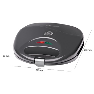 Sandwich Maker Clatronic(r) cu panouri sandwich triunghiulare | Prajitor de paine sandwich cu regulator automat de temperatura si acoperire antiaderenta | Sandwich Maker cu sistem de blocare | ST 3477 gri - Img 6