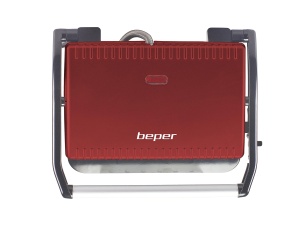 Sandwich maker pentru prajitor de paine BEPER P101TOS002 850W placa antiaderenta maner termoizolant rosu - Img 4