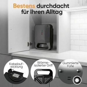 Sandwich Maker ProfiCook PC ST 1329, 4 sandwichuri simultan, 1600W - Img 7