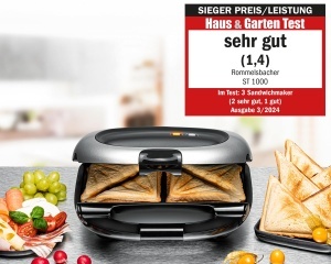 Sandwich Maker Rommelsbacher ST 1000, 2 sandwichuri XL, Antiaderent - Img 2
