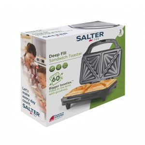 Sandwich Maker Salter EK2017TFVDE, 900W, Antihaft, Capacitate 2 Sandwichuri - Img 3