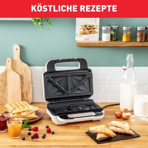 Sandwich Maker si Waffeleisen Tefal SW7011, 850W, Placi Antiaderente, Dimensiuni Mari - Img 4