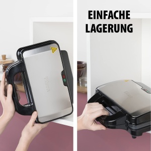 Sandwich Maker Tristar SA-3060 - Farfurii pentru gratar extra adanci - doua portii la un moment dat negru - Img 7