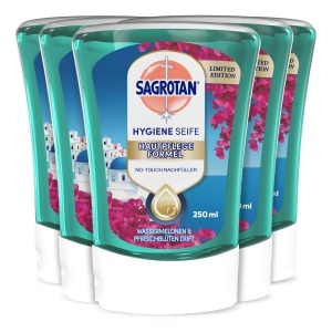 Sapun lichid Sagrotan Floral Coast, 5 x 250 ml, hidratant si delicat cu pielea
