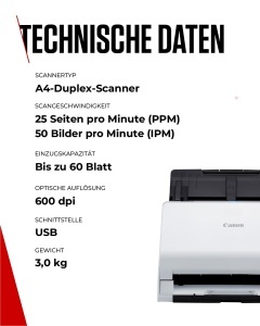 Scanner documente Canon imageFORMULA R30, Duplex, 60 coli, OCR, USB - Img 6