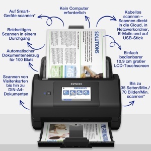 Scanner documente Epson WorkForce ES-580W WiFi scanare rapida duplex fara PC - Img 3