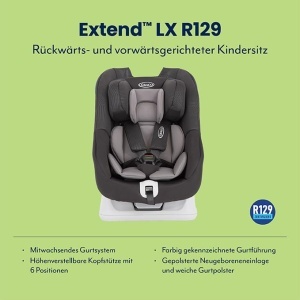 Scaun auto copii Graco Extend LX R129 2-in-1 Negru Midnight 0-4 ani - Img 2