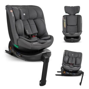 Scaun auto copii KikkaBoo i-SECURE 360deg Isofix 0-36 kg Gri