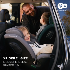 Scaun auto copii Kinderkraft XRIDER2 i-Size 0-25 kg 360deg rotativ Isofix Gri - Img 2