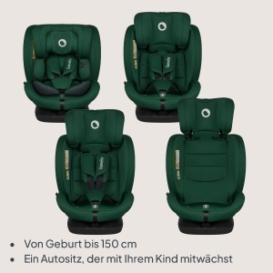 Scaun auto copii Lionelo Bastiaan i-Size 0-36 kg rotativ 360deg Isofix Top Tether Verde - Img 3