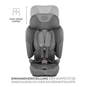 Scaun Auto Kinderkraft FIX2GO, 76-150 cm, cu Isofix, Gri - Img 10