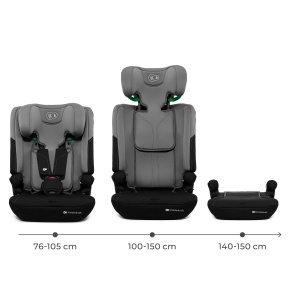 Scaun auto Kinderkraft I-COMFY, 76-150 cm, reglabil, 5 puncte de siguranta, gri - Img 2
