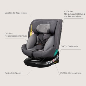 Scaun Auto Lionelo Bastiaan i-Size, 360 Rotativ, Isofix, pentru copii 40-150 cm - Img 11