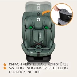 Scaun auto LIONELO LAVENDER I-SIZE pentru copii 76-150 cm, cu ISOFIX si reglaj - Img 6