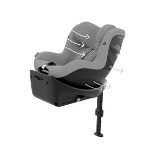 Scaun auto pentru copii CYBEX Gold Sirona G i-Size Plus, Fara baza, De la aproximativ 3 luni pana la 4 ani, Max. 19 kg, 61 - 105 cm (De la nastere / 40 cm cu insertie pentru nou-nascut), Gri piatra - Img 7