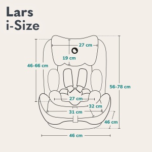 Scaun Auto pentru Copii LIONELO LARS i-Size 100-150 cm, Cu Protectie Laterala si Ajustare Cap - Img 9