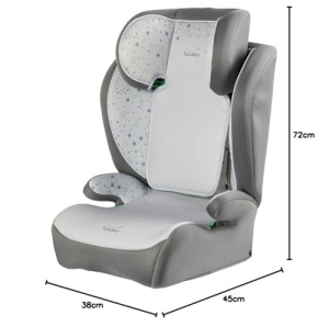 Scaun auto pentru copii Tataway, inaltime 100-150 cm, design gri cu stelute albastre - Img 9