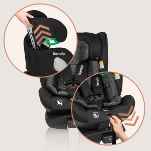 Scaun Auto Rotativ LIONELO BRAAM i-Size 0-36kg, cu ISOFIX, 360 si Protectie Laterala - Img 10